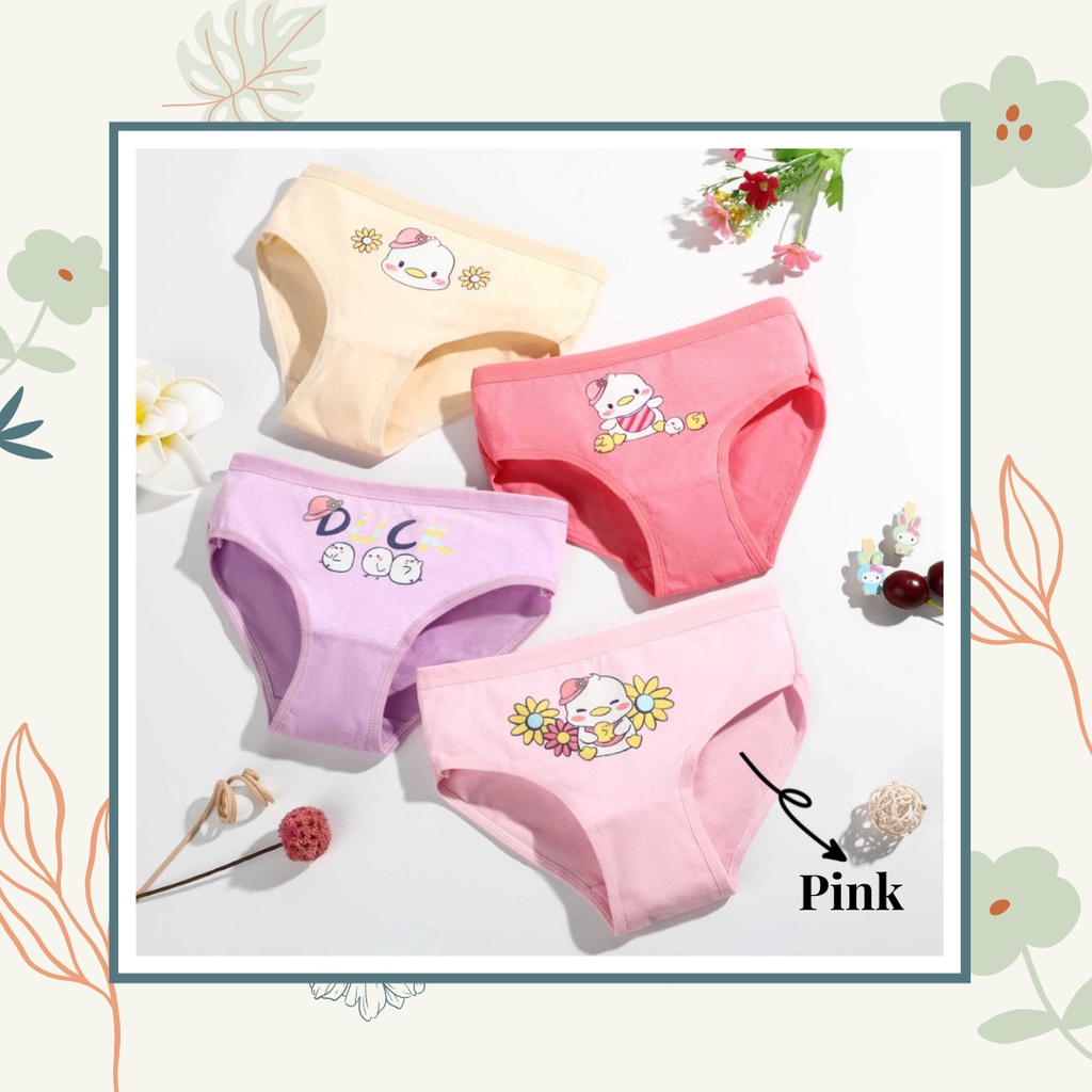 MBSS - XING DAILY CD DUCK FLOWER STG celana dalam anak perempuan bahan katun halus 2-12 Tahun