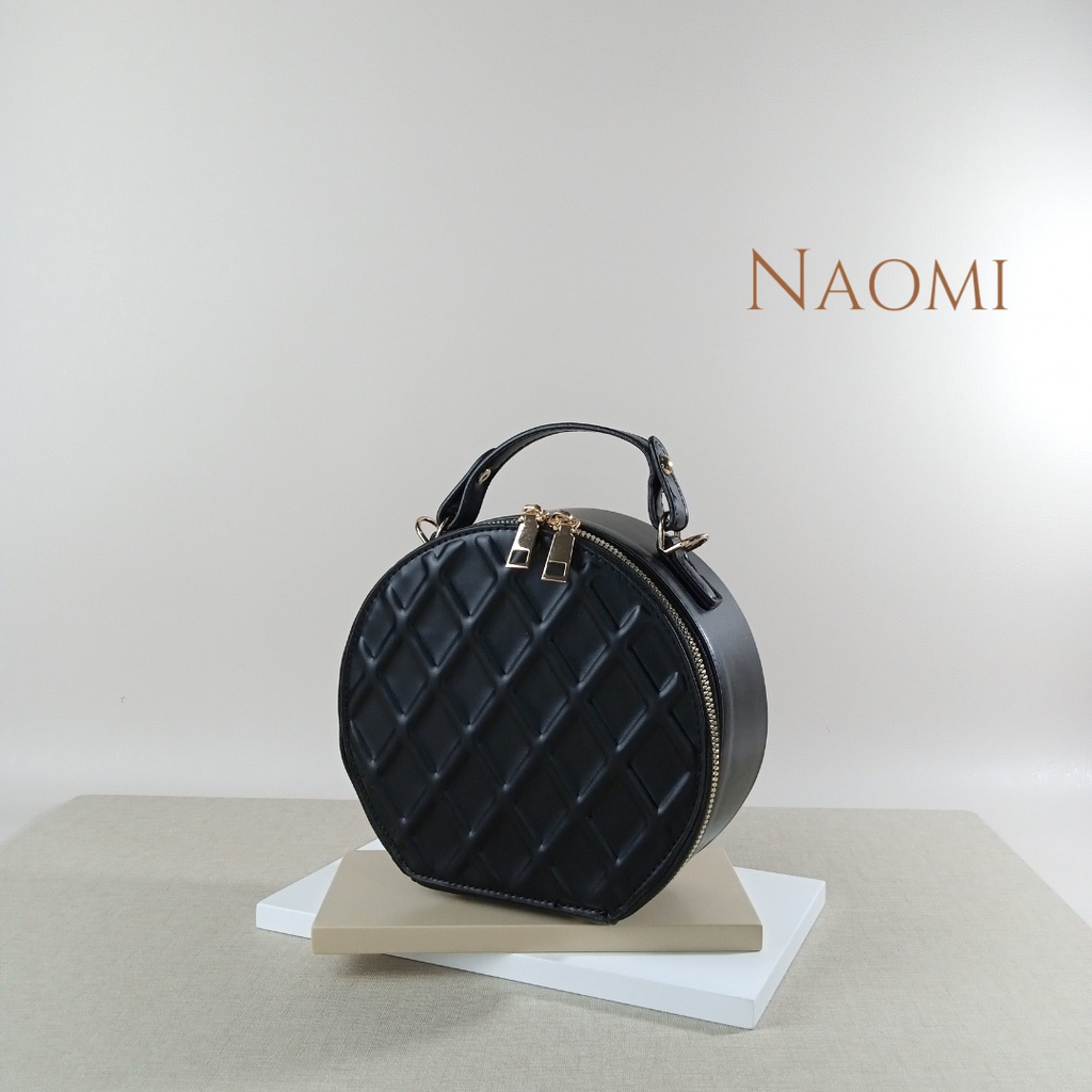 NAOMI - Premium Last stok no restock Allena Bag Tas Fashion Wanita Tas - Sling Bag - Tas Impor - Tas Premium - Berkualitas - tas naomi - tas motif waffle - naomi bag - tas bulat - tas circle - tas wafer