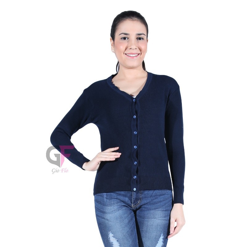 GIOFLO Cardigan Wanita Simple Dan Elegan Dongker / CARW 56