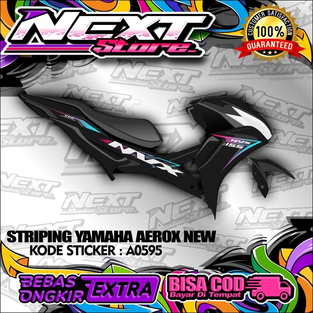 STRIPING AEROX NEW NVX MALAYSIA STYLE HOLOGRAM VINYL SUDAH LAMINASI