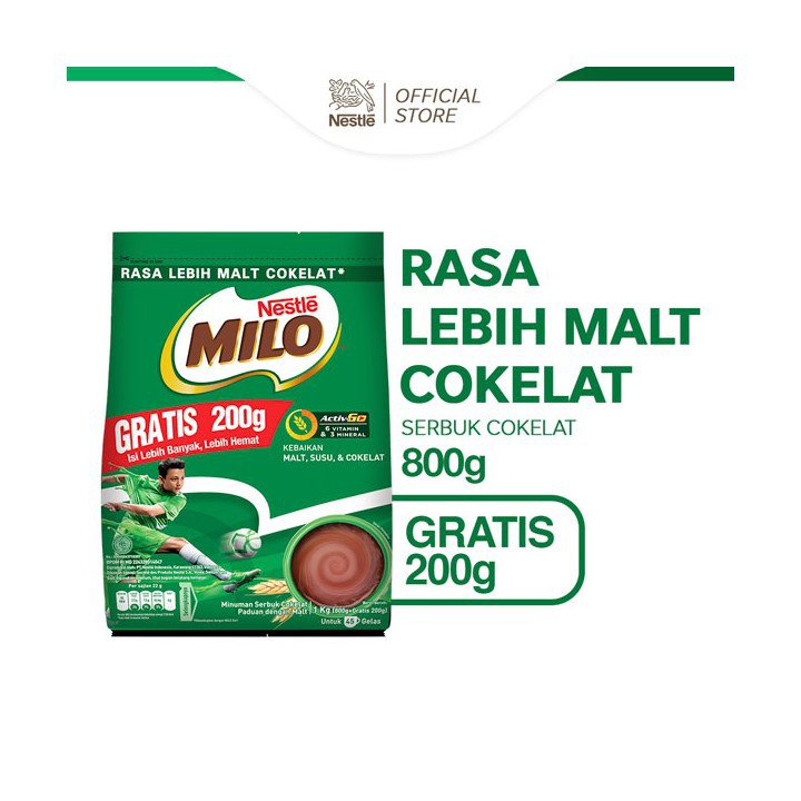 

Milo Susu Bubuk Activ-Go 800g+200g Pouch