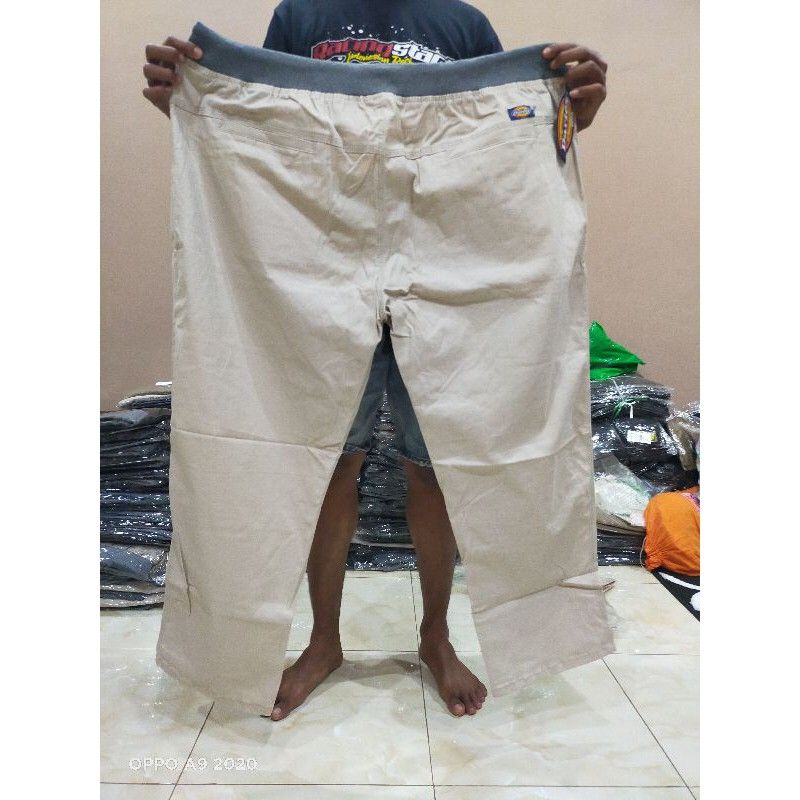 BIG SIZE 40-50 CELANA CHINOS COWOK PANJANG KARET PINGGANG RIP KOLOR