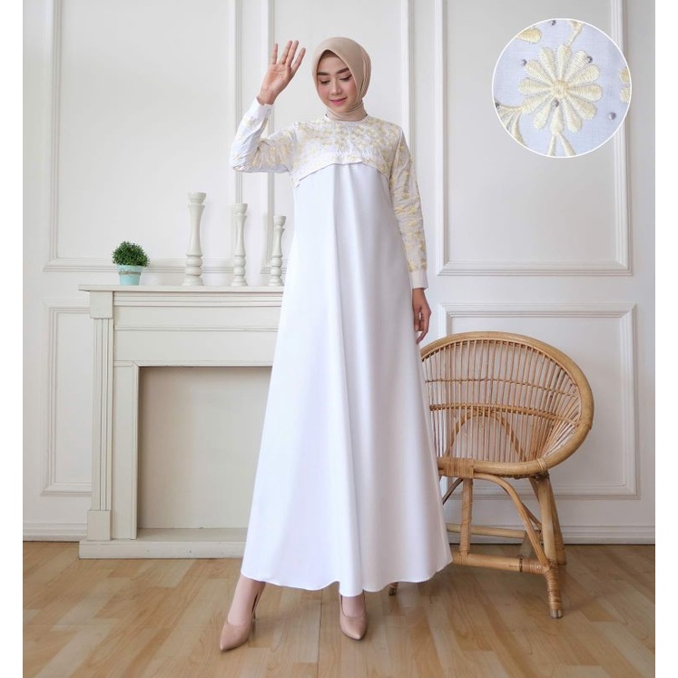 GamisTerbaru Bahan Katun Tuyobo/Gamis Bordir terbaru/Pakaian Wanita