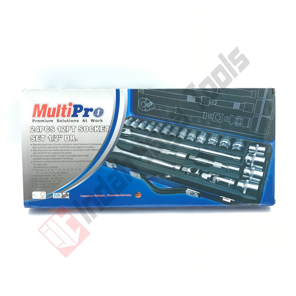 MULTIPRO 24PCS Kunci Sok Set 24 Pcs 0.5 Inch - Socket Soket Set Mobil Motor Kunci