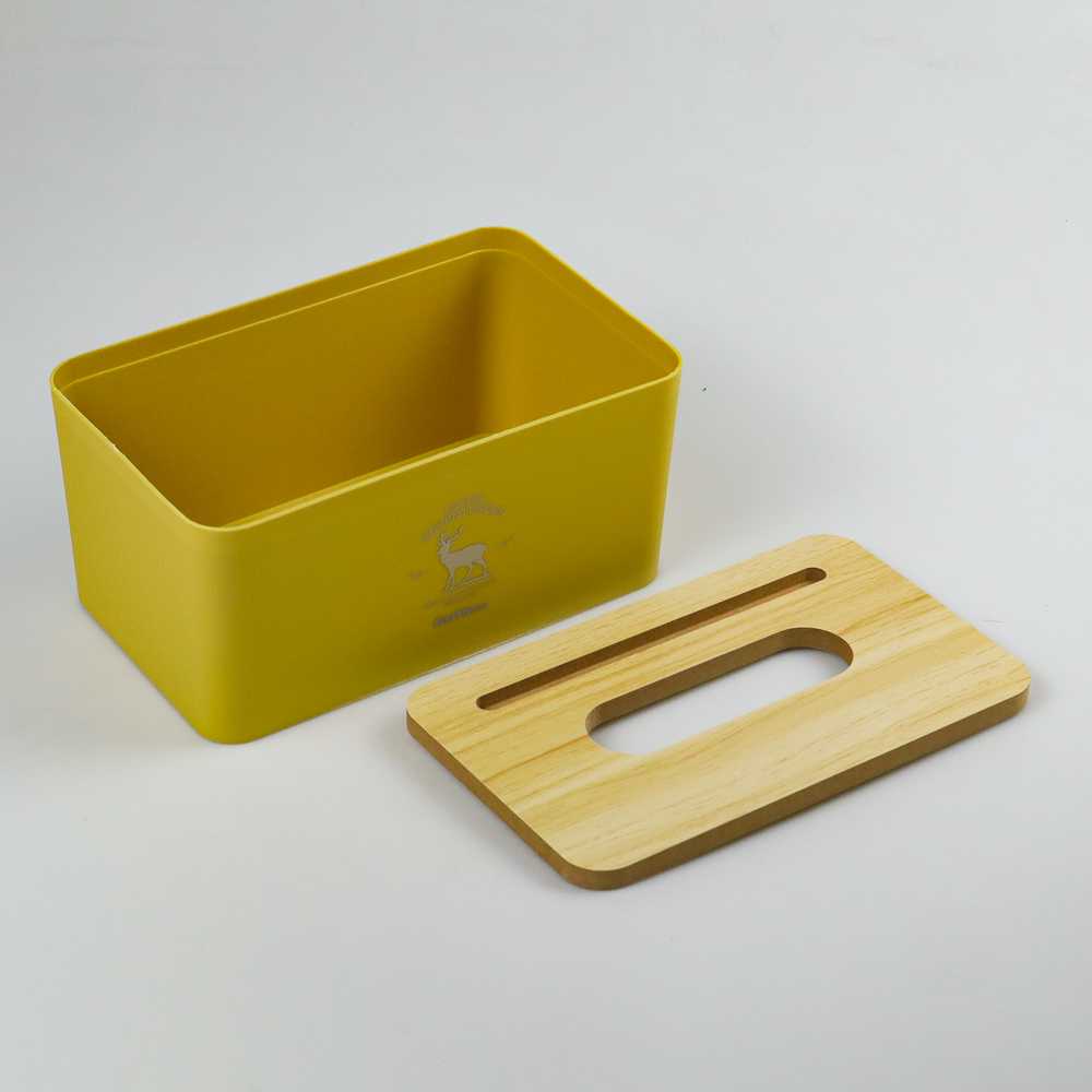 Kotak Tisu Kayu Tissue Box dengan Holder Smartphone - TaffHome ZJ008