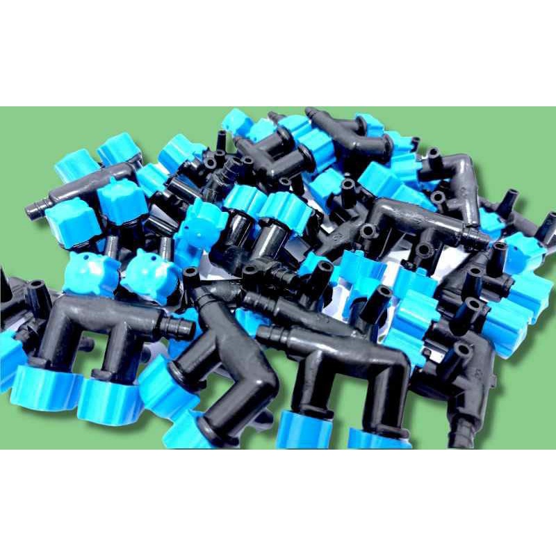 Kran sambungan selang aerator 2way/3 way Biru Hitam