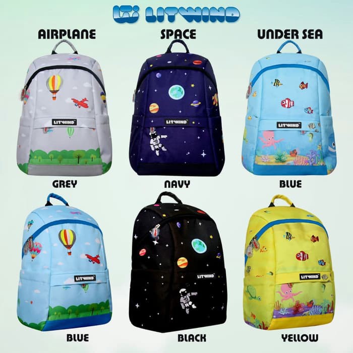 Tas Anak Ransel Litwind / Tas Ransel Anak / Tas Anak SD Kuat Branded Terlaris