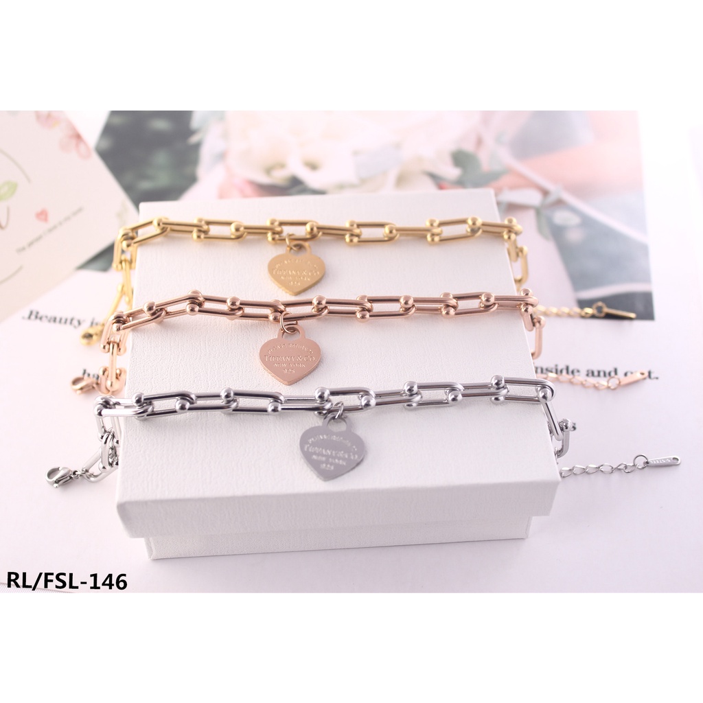 Gelang Titanium Doubel Rantai Perhiasan Fashion 146.3293