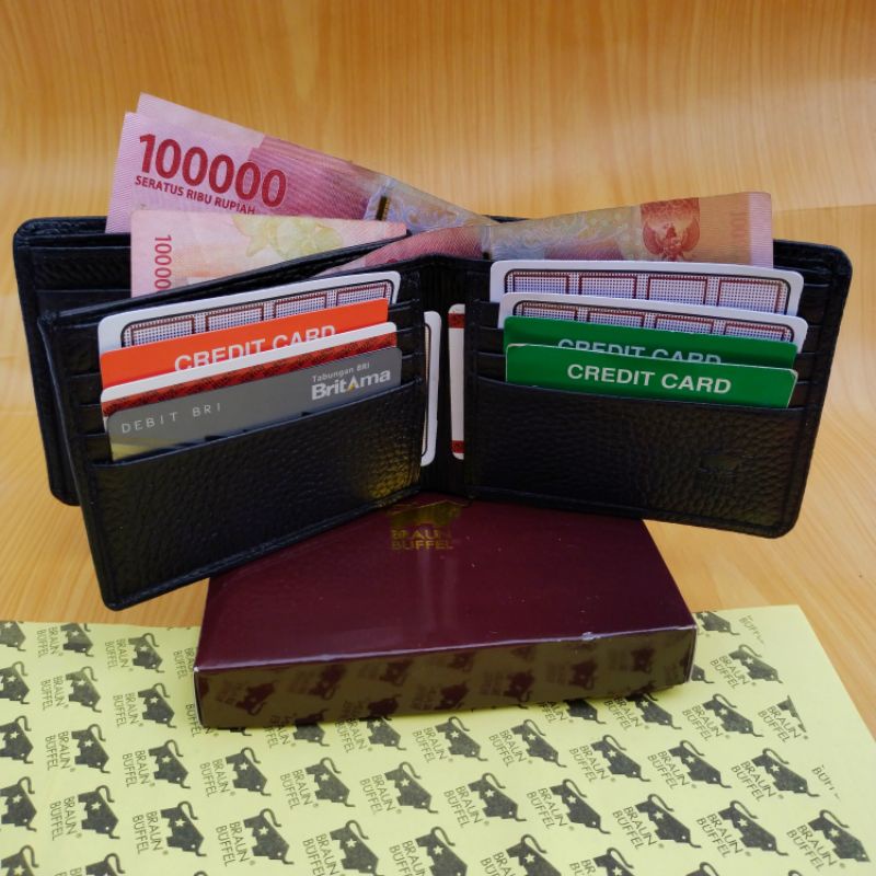 Dompet Kulit Asli Braun buffel model 3D dompet kulit motif jeruk