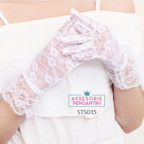 [PRODUK TERBATAS] WEDDING GLOVES SARUNG TANGAN RENDA AKSESORIS PENGANTIN STS015