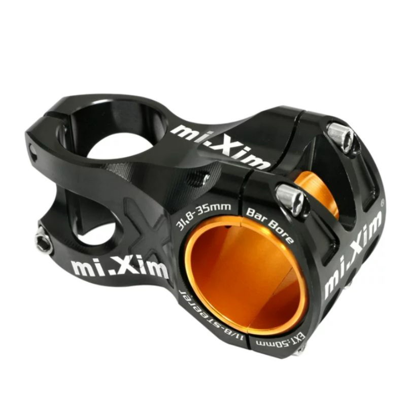 Mixim Stem Sepeda Size 31.8mm Panjang 50mm Stem Handlebar Sepeda AM XC Hitam