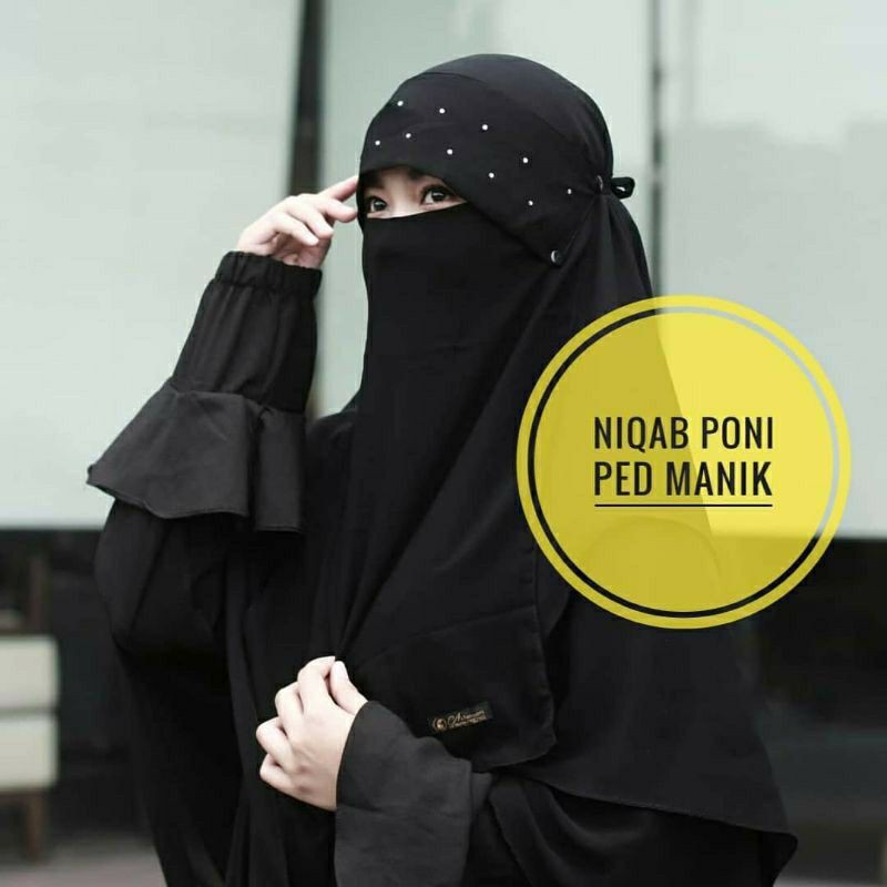 Niqab Poni PED Manik Niqob Sifon Murah