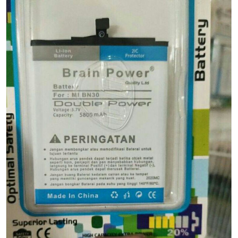 baterai xiaomi redmi 4A BN30 double power battry brain power