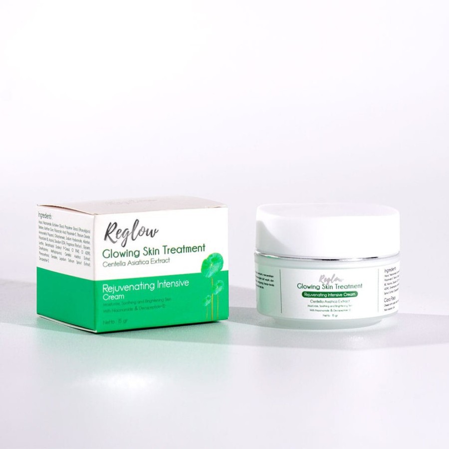 Reglow Cream Mencerahkan dan Menutrisi Kulit Wajah terlihat Glowing Bebas Jerawat dan Flex Hitam-1