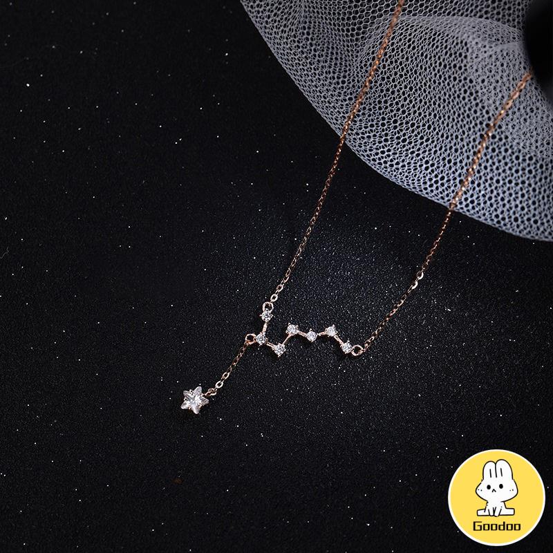 Kalung Korea Big Dipper Wanita Trendy Temperamen Cahaya Mewah Desain Niche Rumbai Kalung Indah Sederhana -Doo