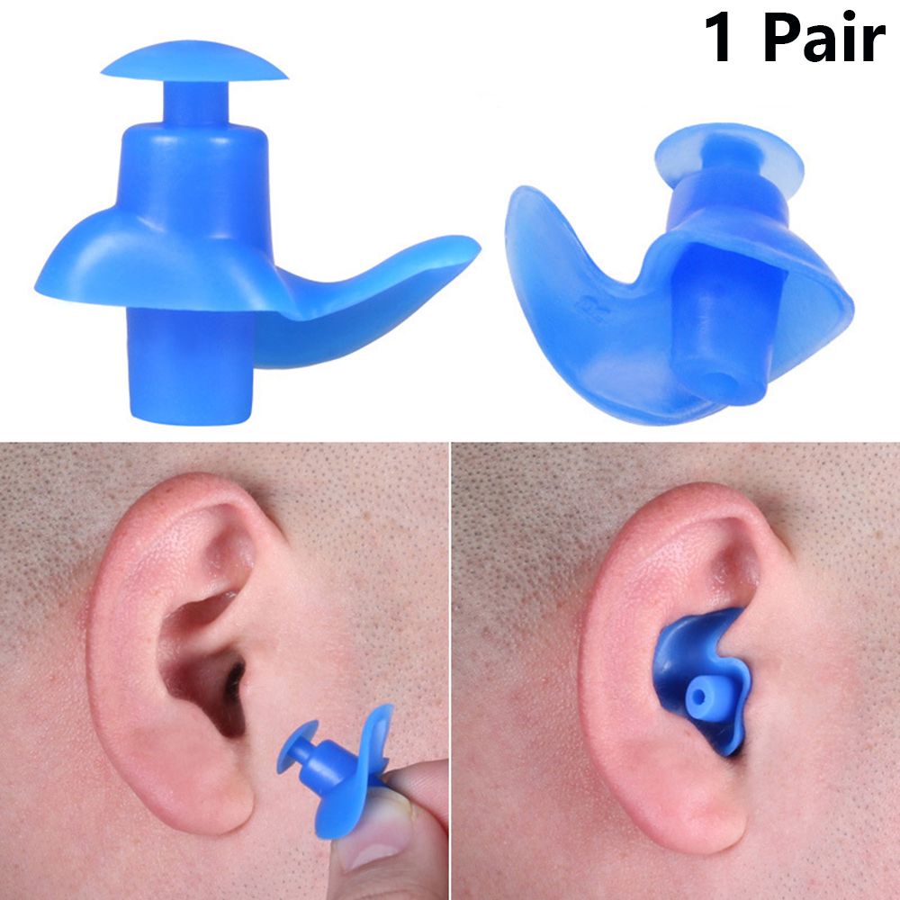 Top 1 Pasang Earplug Silikon Lembut Anti Air / Debu / Kebisingan Multi Warna Aksesoris Renang / Diving