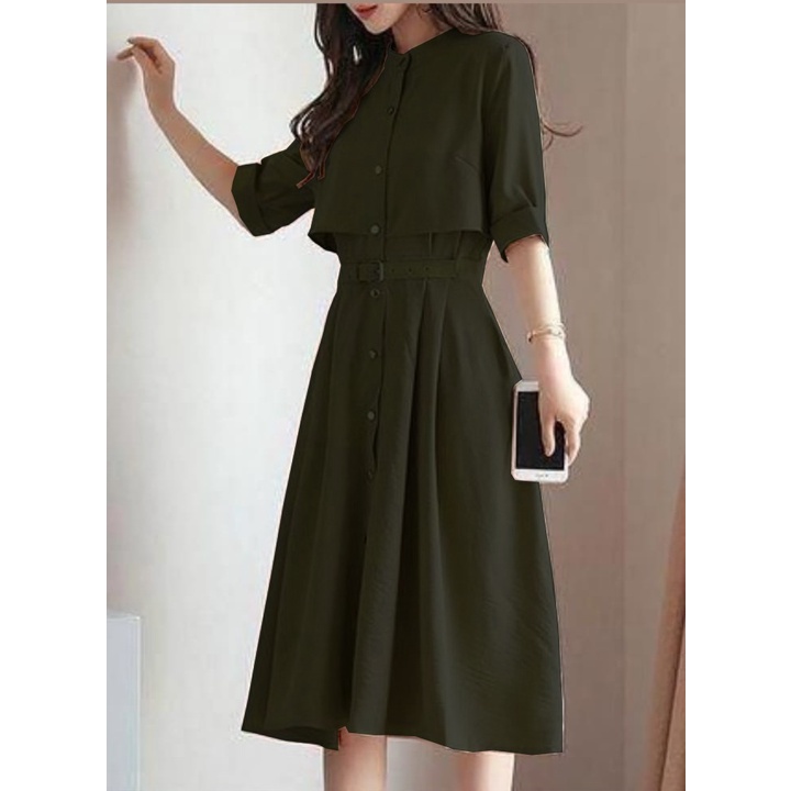 Raisya Midi Dress Baju Muslim Wanita Gamis terbaru 2022 Baju Lebaran