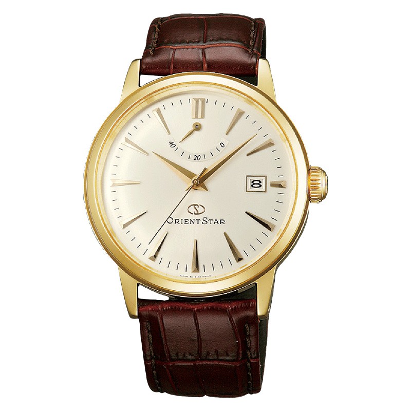 Jam Tangan Pria Orient Bambino Star SEL05001S Automatic White dial Brown Leather Strap Shopee