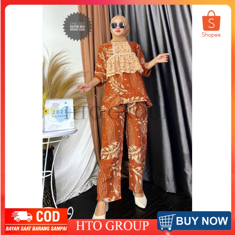 BAJU SET Muslim , setelan wanita Muslim , baju lebaran - one set rayon Arabian