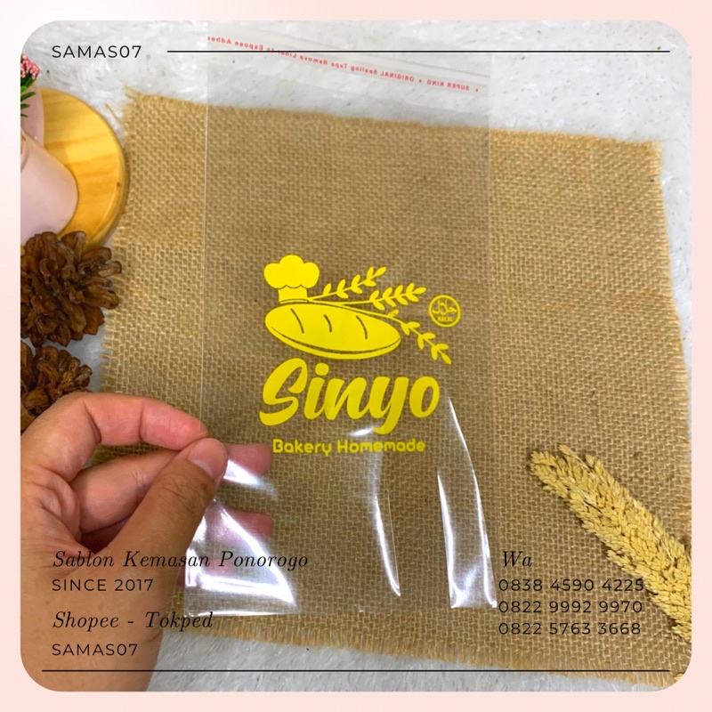 Jual Sablon Plastik OPP 12x20 Sablon 1000pcs, Sablon Plastik Opp Roti ...