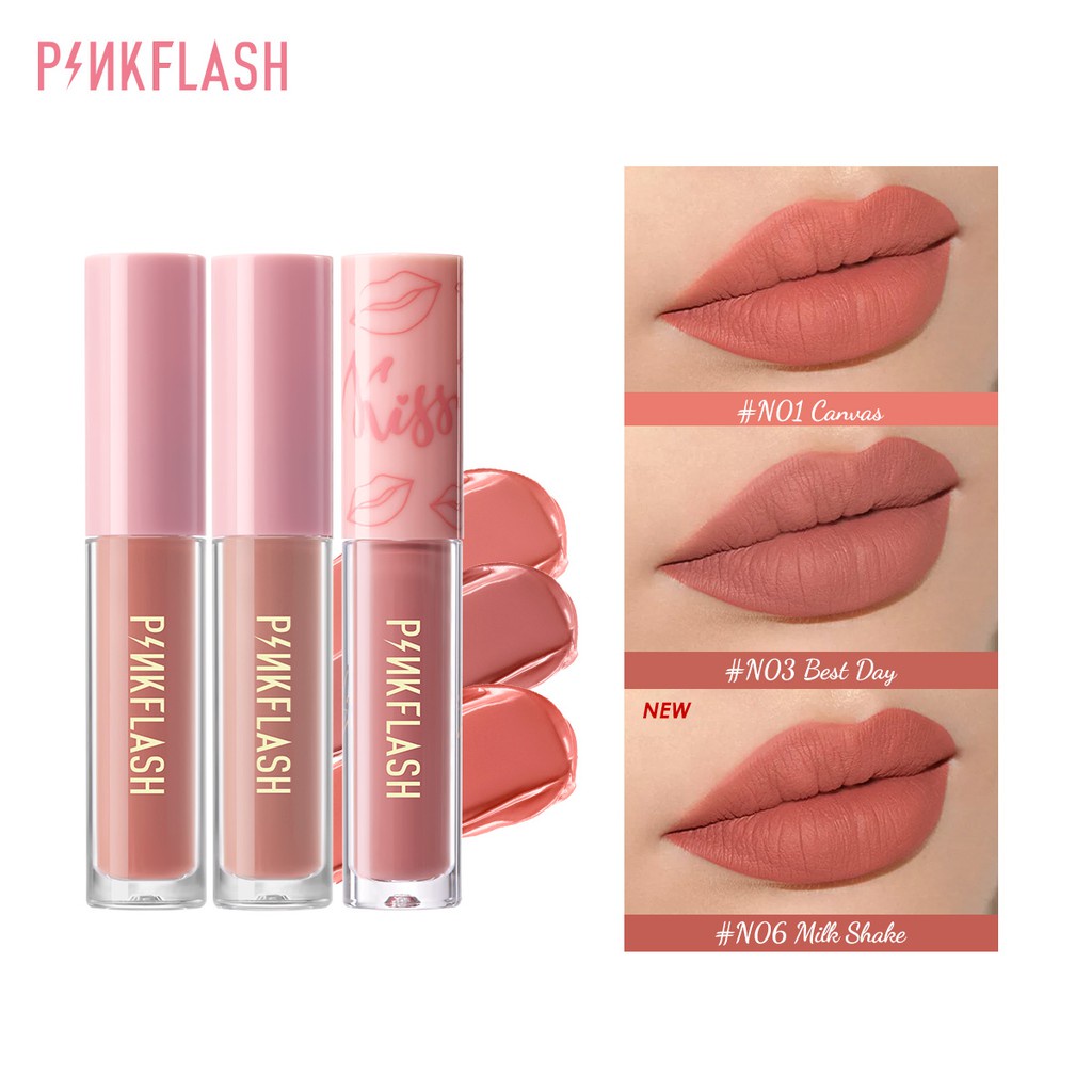 PINKFLASH 3pcs Matte Lipstick Long Lasting Moisturizing Hydrating Soft High Pigmentation N Series