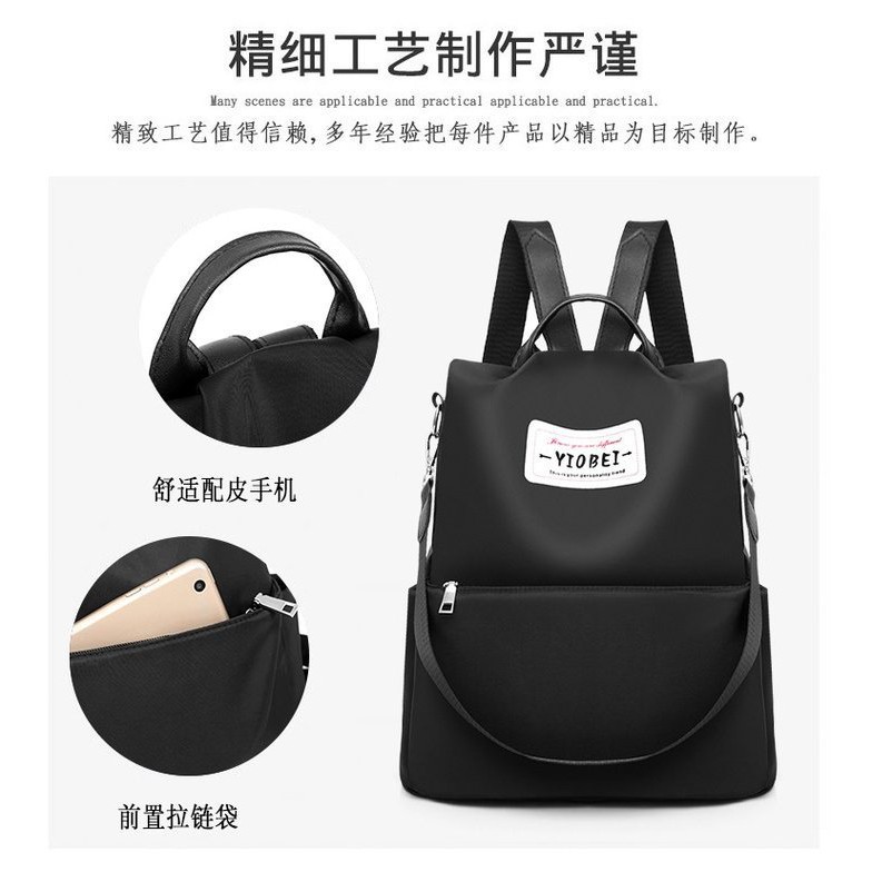 TAS RANSEL ANTI AIR BACKPACK WANITA FELICI TA078B5 HITAM KULIAH SEKOLAH KOREA ABG MURAH IMPORT