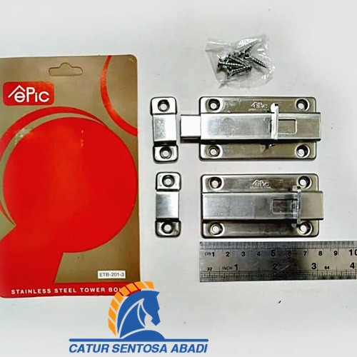 Grendel Stainless Epic Tower Bolt 4 inch / Slot / Selot Kunci Pintu AWET CSA