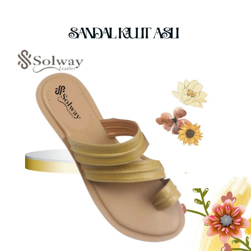 sandal kulit asli wanita tali jepit jempol 004