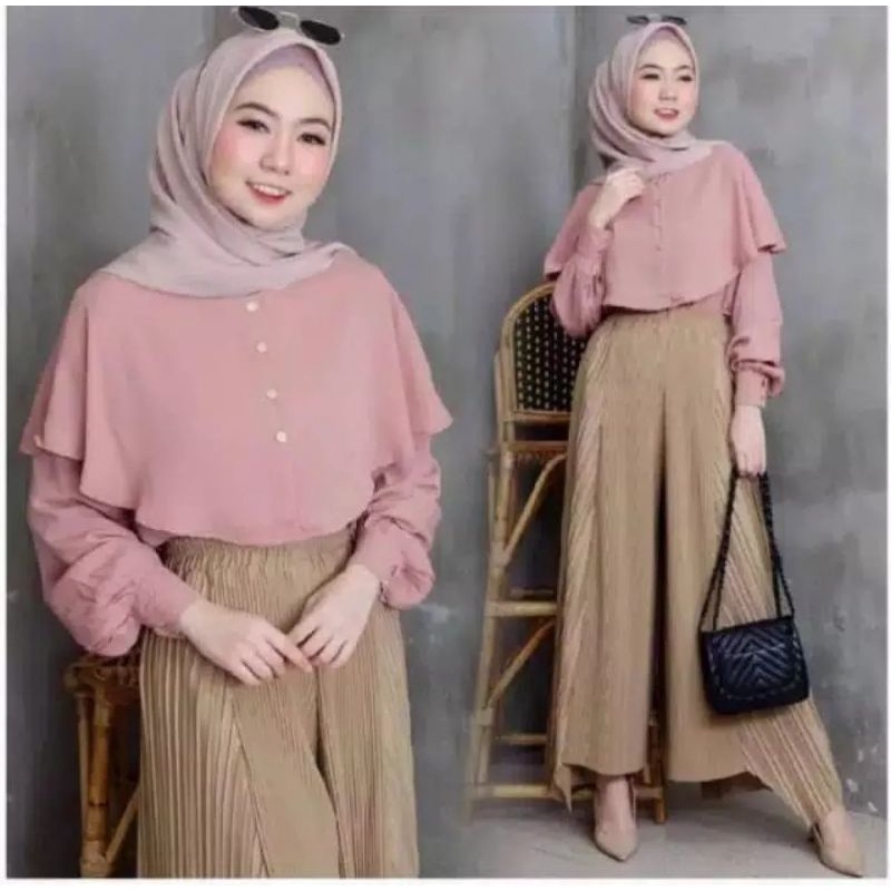 Naisa- NIKI BLOUSE / BAHAN MOSCREPE PREMIUM BOTOL