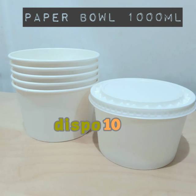 Paper Bowl 1000ml (33 Oz) / Dengan Tutup Mangkok Kertas 1000ml (33 Oz)