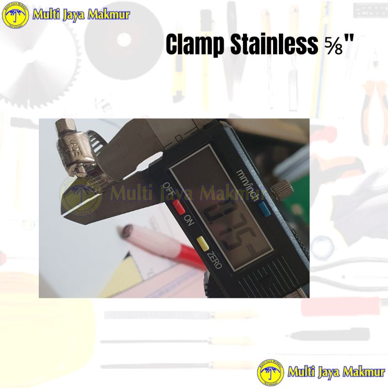 Klem Penjepit Selang/ Clamp Hose ⅝&quot; Stainless Steel/ Klem murah serbaguna