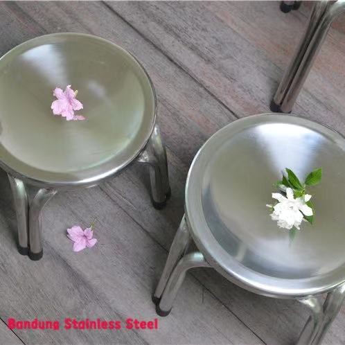 Bangku pendek kecil Kursi stainless baso bulat stainless steel 25cm 30cm murah jojodog