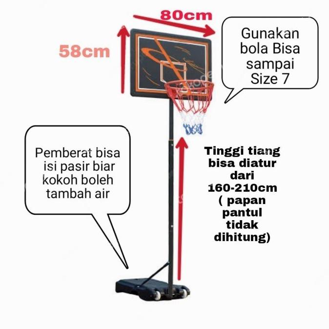 algifaruu - Tiang BASKET PORTABLE TIANG BASKET PORTABLE ANAK 2M RING BASKET - Ring sajah