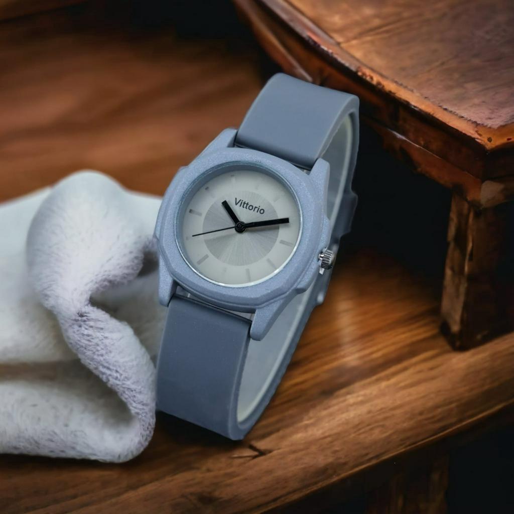 Jam Tangan Analog Vittorio Waterproof Strap Karet Dm 3cm