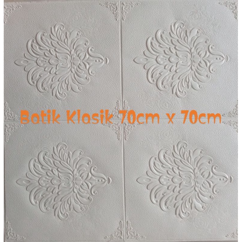Wallpaper 3D Dinding Foam Sticker-Batik Klasik Putih