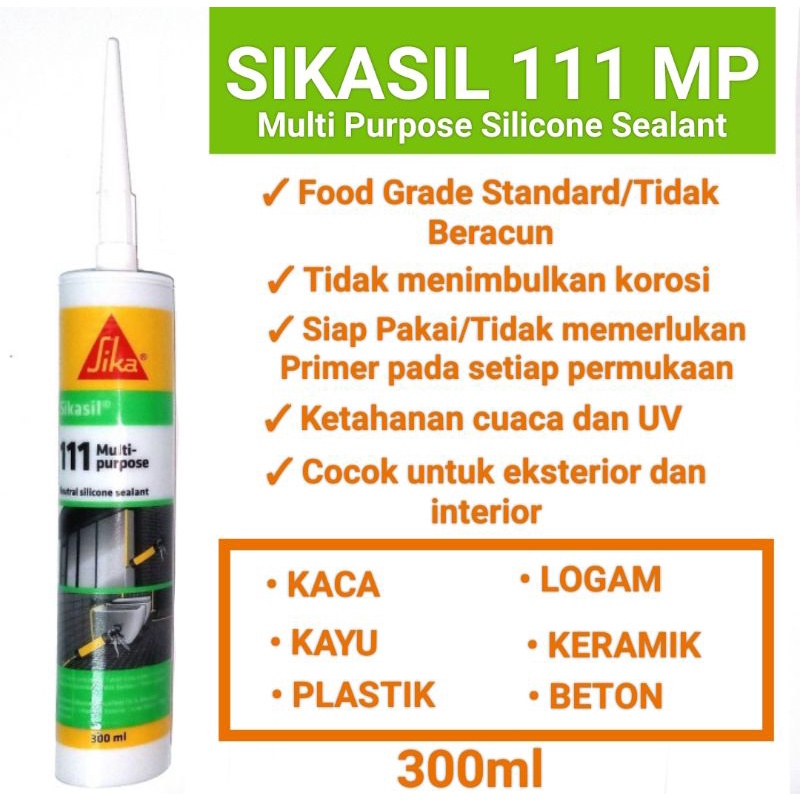 Lem Sika 111 / Sikasil 111 Silicone Sealant Neutral Food Grade 300ml