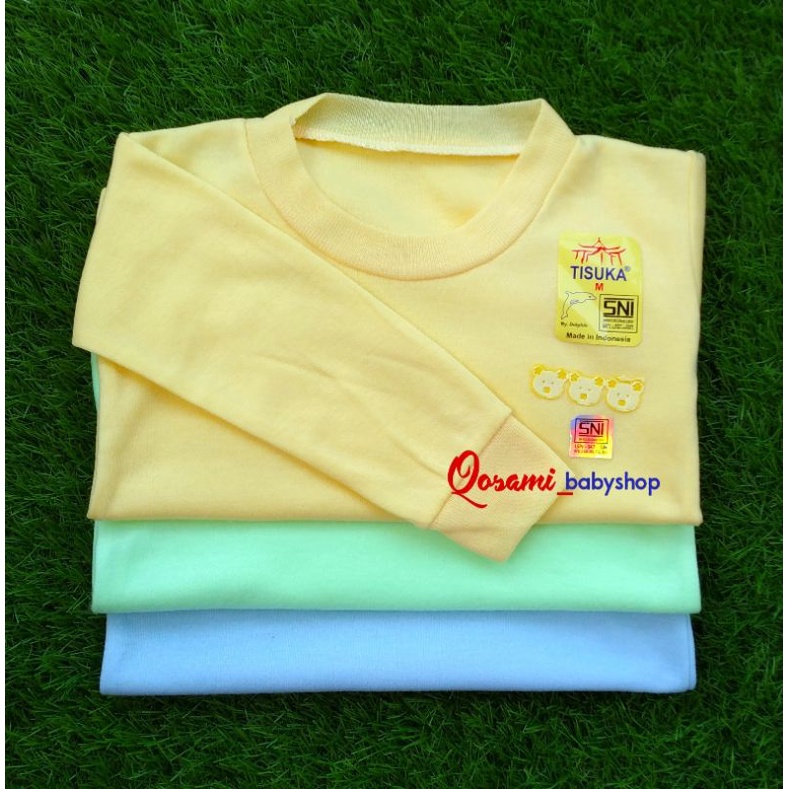 DOLPHIN 3pcs Koas Oblong Panjang Bayi Polos Uk M, L, XL SNI