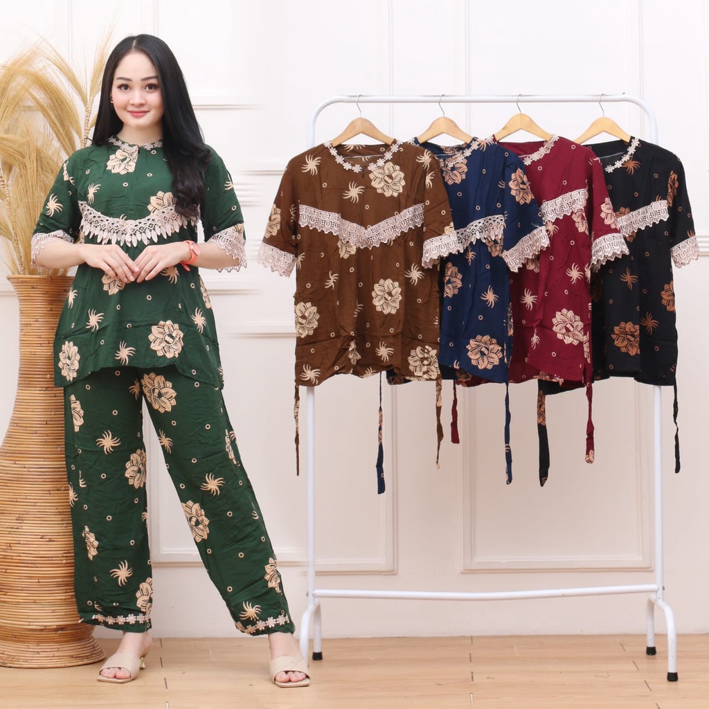 Setelan cp renda MAWAR CAMELIA rayon super // Setelan viral kekinian