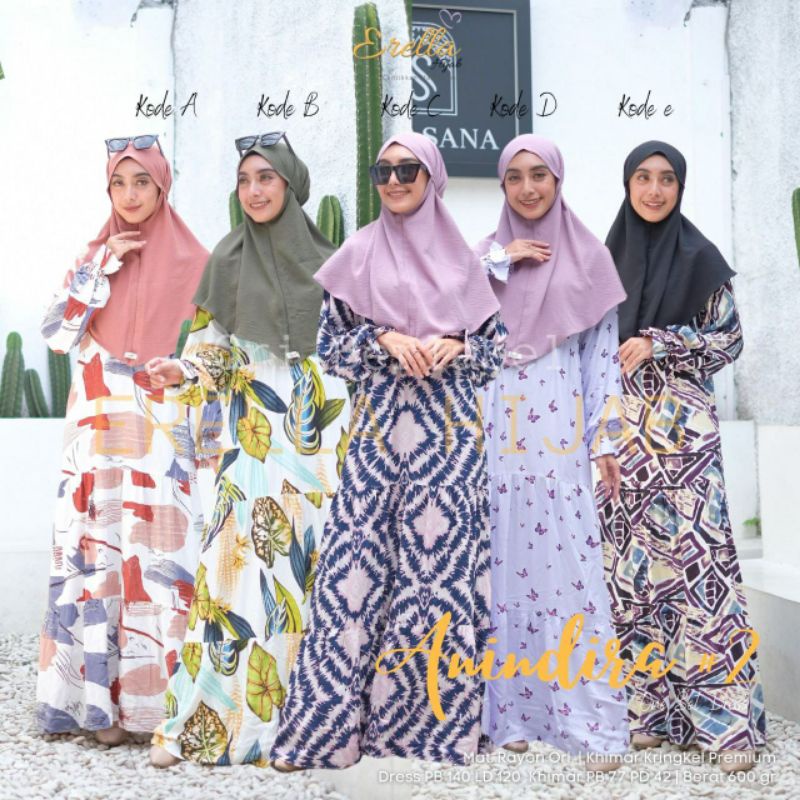 Anindira #2  Gamis Free Hijab By Erella Hijab
