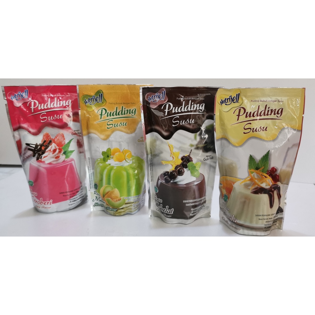 

Nutrijell Puding Susu Rasa Coklat, Vanila, Melon, Strawberry