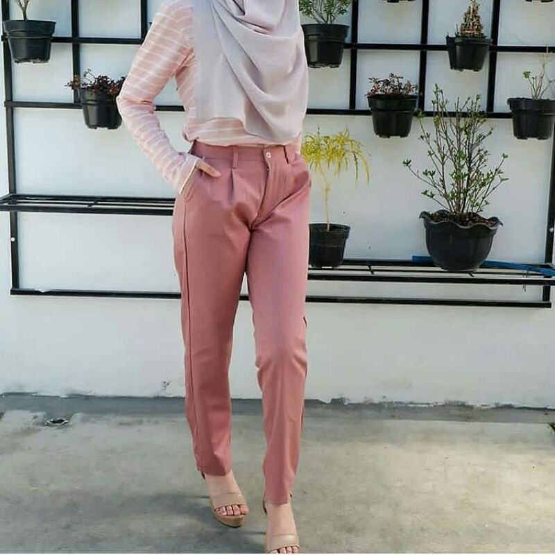 Celana Baggy Pant Super Jumbo XXL, 4L, 5L, 6L, 8L Chino Stret Resleting Cream Moca Capucino Hitam