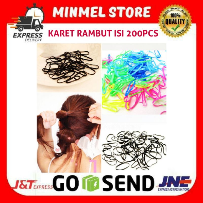 KARET RAMBUT TRANSPARAN KARET GELANG IKAT RAMBUT HAIR BAND ISI 200PCS