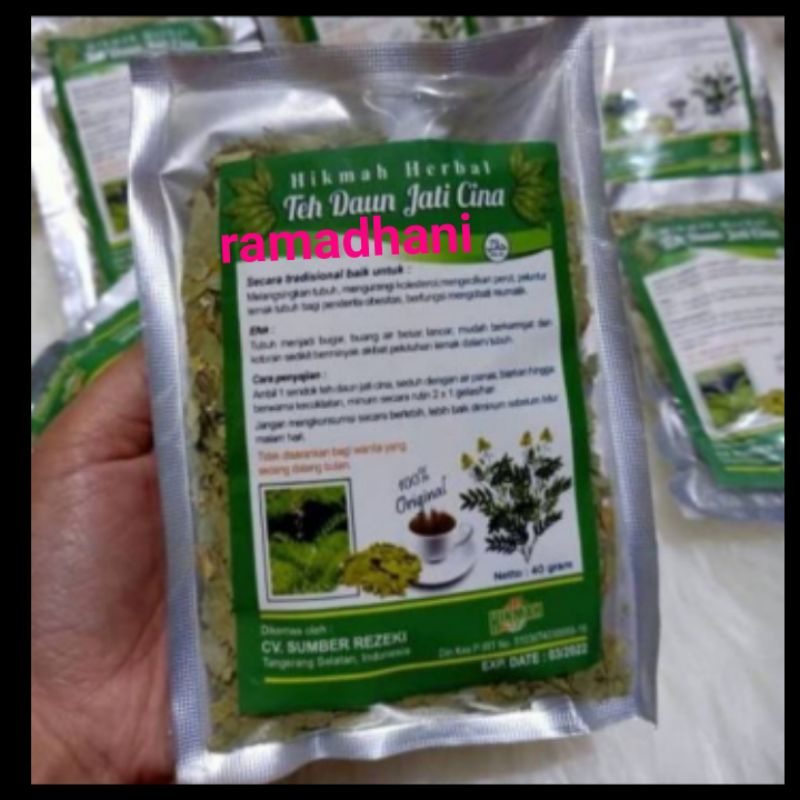 Teh daun jati cina original asli murni isi 40 gram obat diet cantik awet muda kurus langsing herbal