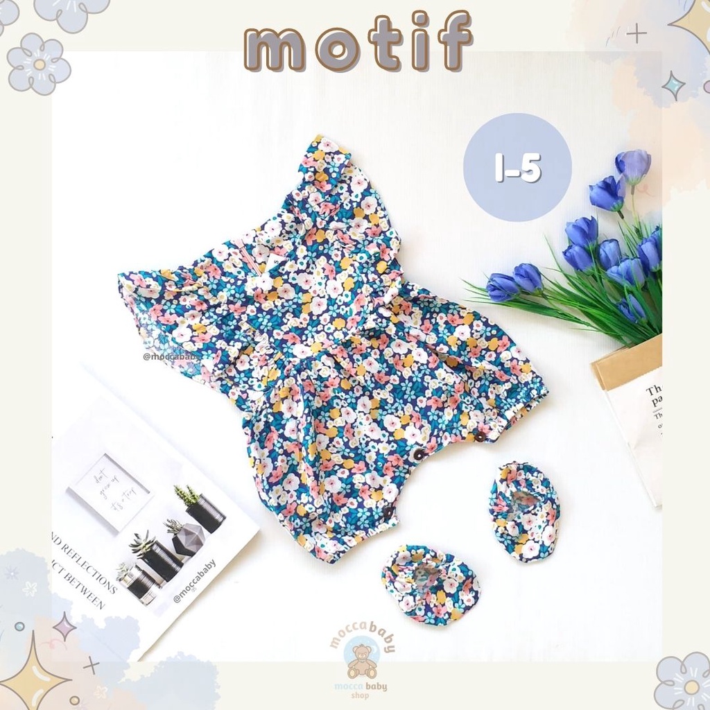 MBSS - BBB JUMPSUIT ZEELAA setelan anak perempuan jumper bayi motif bunga lucu free sarung kaki PART 1