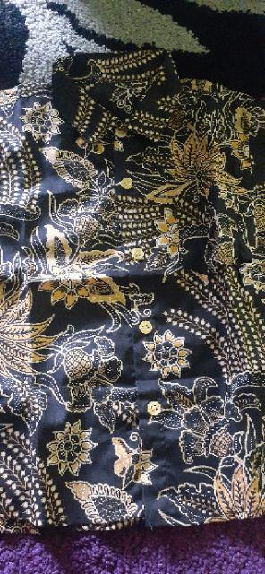 Kemeja Batik Anak I Bahan Printing Motif Sekar Kuning