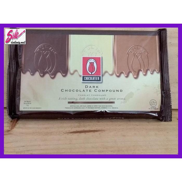 

SAKMACOKLAT- TULIP DARK CHOCOLATE COMPOUND-1KG -MAKANAN-MINUMAN.