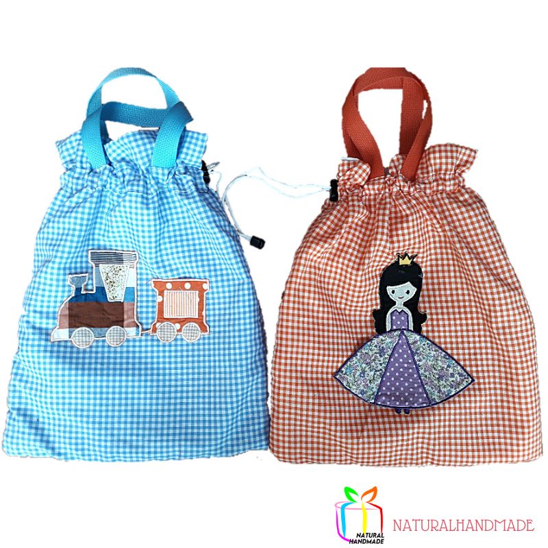 

Tas souvenir ulang tahun anak handmade katun custom