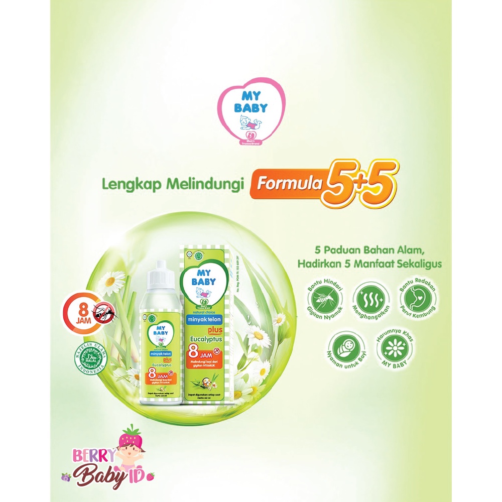 My Baby Minyak Telon Plus Hangat Anti Nyamuk Anti Kembung 90 ml Berry Mart