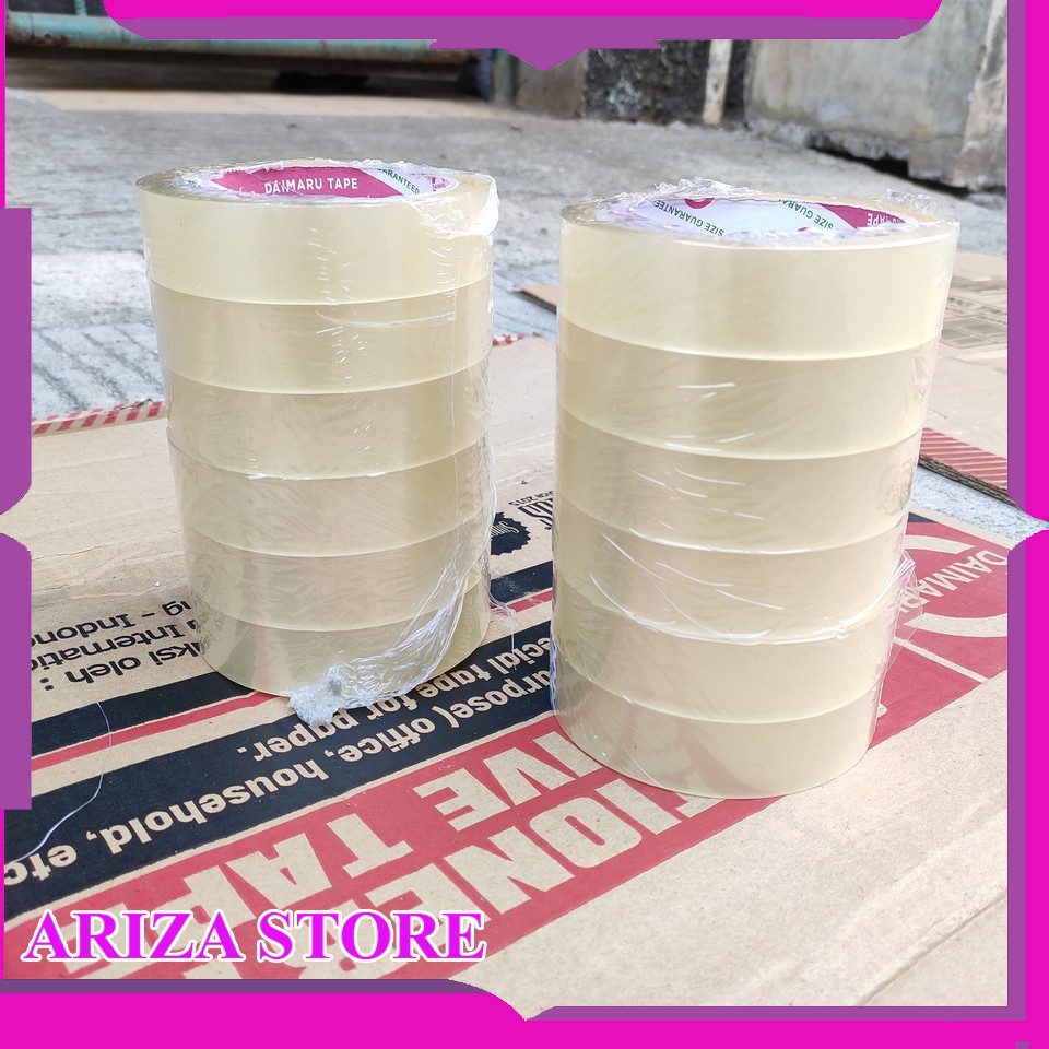 

Lakban Bening Daimaru Tape Asli Isolasi Transparan Ukuran 24mm