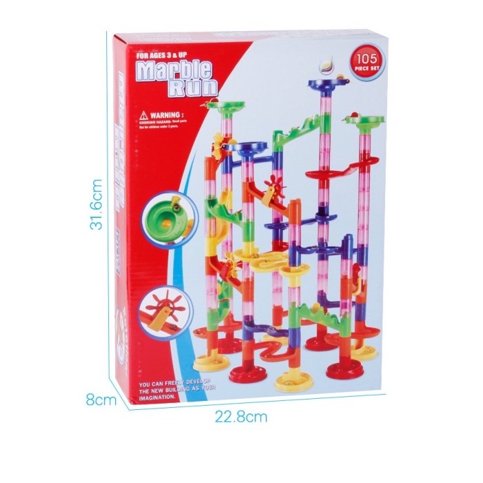 Mainan Marble Run 105 pcs DIY Susun Seluncur Mainan Edukasi Kado Anak Bayi